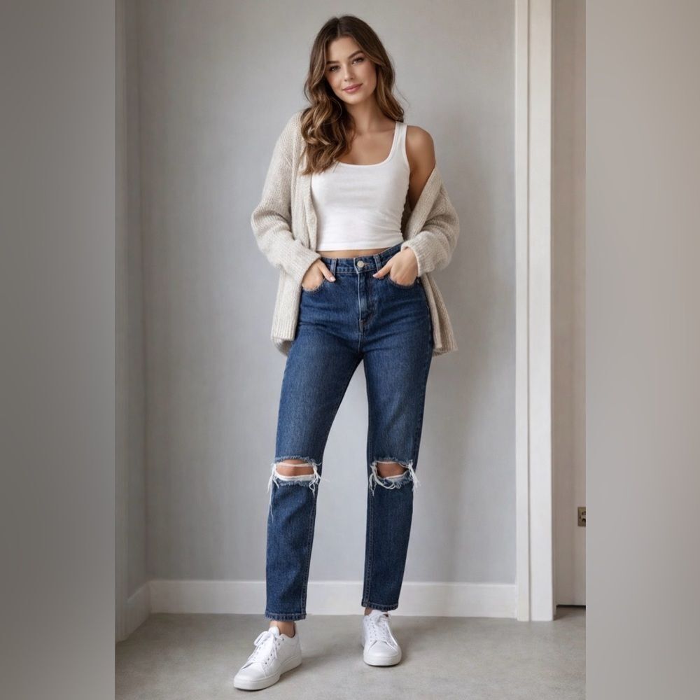 Everlane Ankle Distressed Jeans